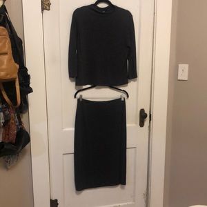 Gray blouse and matching skirt